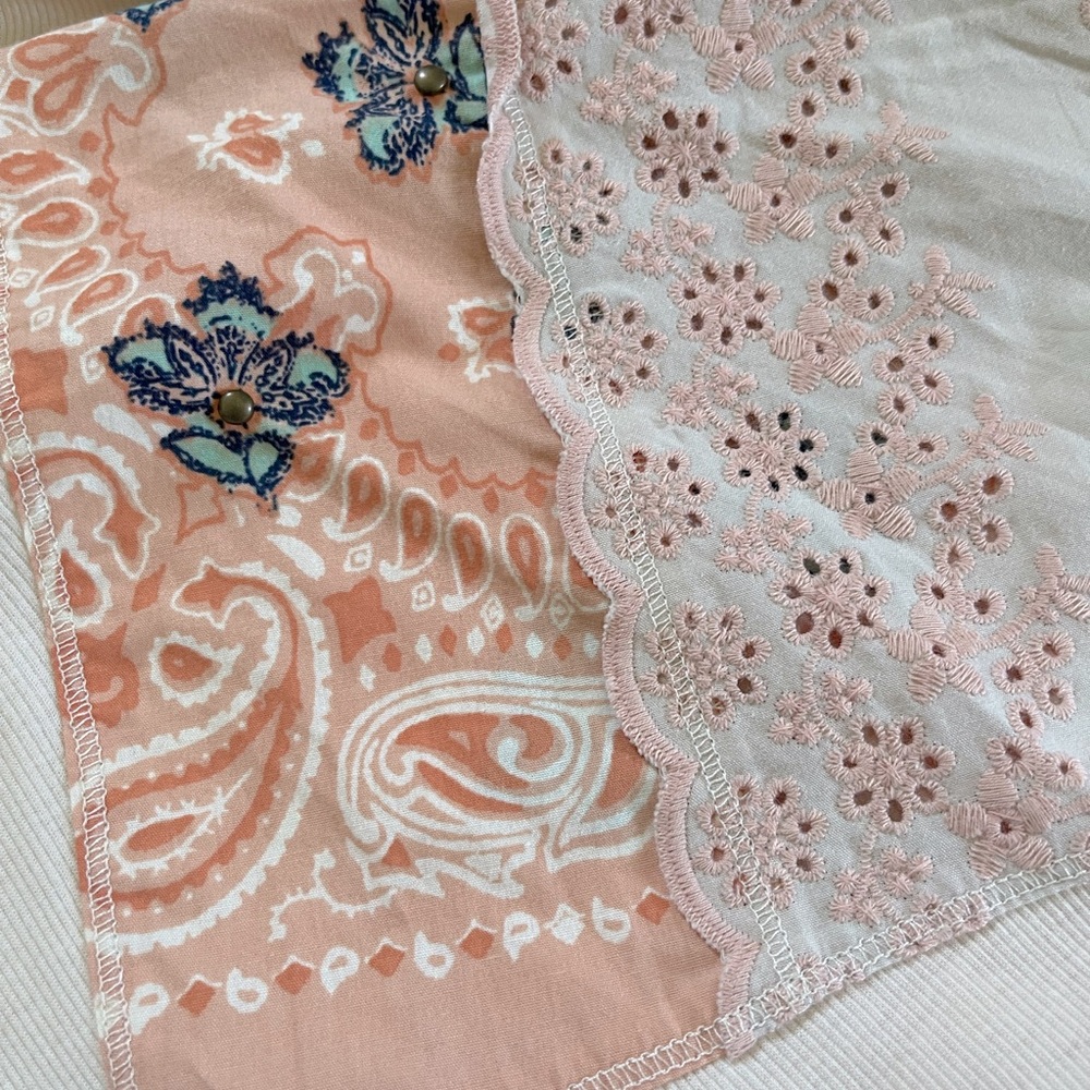 Free People We The Free People Feelin' It Alabaster Patchwork Quilt Top Size XS - Picture 6 of 7